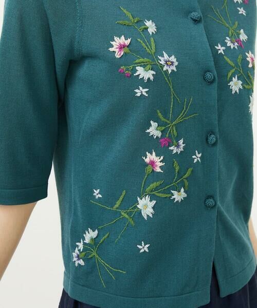 Sybilla / シビラ カーディガン・ボレロ | フラワー刺繍五分袖カーディガン | 詳細10