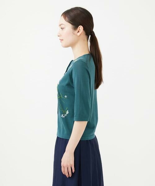 Sybilla / シビラ カーディガン・ボレロ | フラワー刺繍五分袖カーディガン | 詳細3