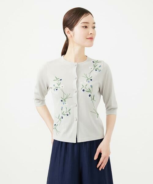 Sybilla / シビラ カーディガン・ボレロ | フラワー刺繍五分袖カーディガン | 詳細13