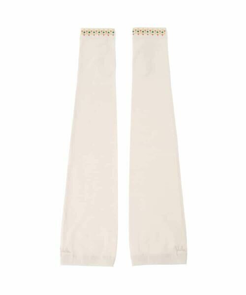 Sybilla / シビラ 手袋 | 【日本製/接触冷感】モチーフ刺繍フィンガーレスロンググローブ | 詳細2