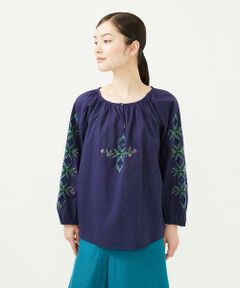 Sybilla / シビラ シャツ・ブラウス | 【INDIA】フラワー&ボーラー刺繍ブラウス