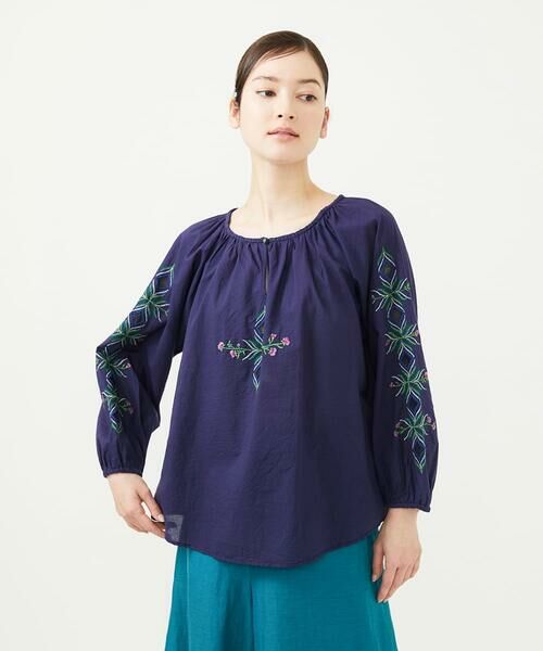 Sybilla / シビラ シャツ・ブラウス | 【INDIA】フラワー&ボーラー刺繍ブラウス | 詳細1