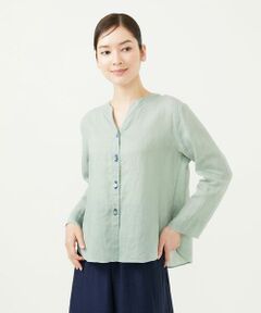 Sybilla / シビラ シャツ・ブラウス | リネンローンボタンホール刺繍ブラウス