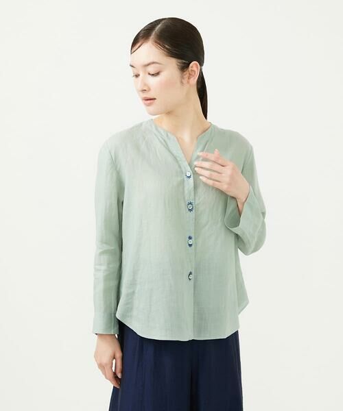 Sybilla / シビラ シャツ・ブラウス | リネンローンボタンホール刺繍ブラウス | 詳細10