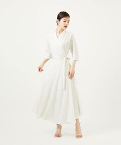 Sybilla / シビラ ロング・マキシ丈ワンピース | 【メディア着用】メタリックリネンカシュクールドレス