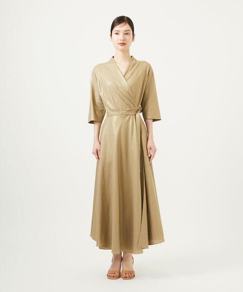 Sybilla / シビラ ロング・マキシ丈ワンピース | 【メディア着用】メタリックリネンカシュクールドレス | 詳細1