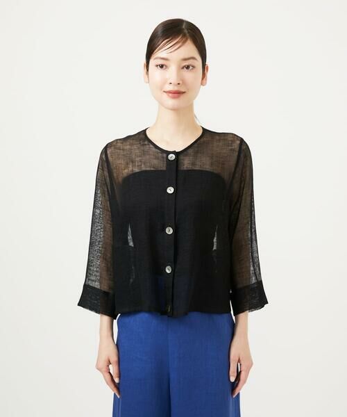 Sybilla / シビラ ノーカラージャケット | リネンカラミシアージャケット | 詳細3