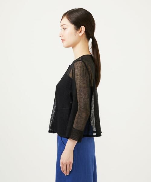 Sybilla / シビラ ノーカラージャケット | リネンカラミシアージャケット | 詳細4