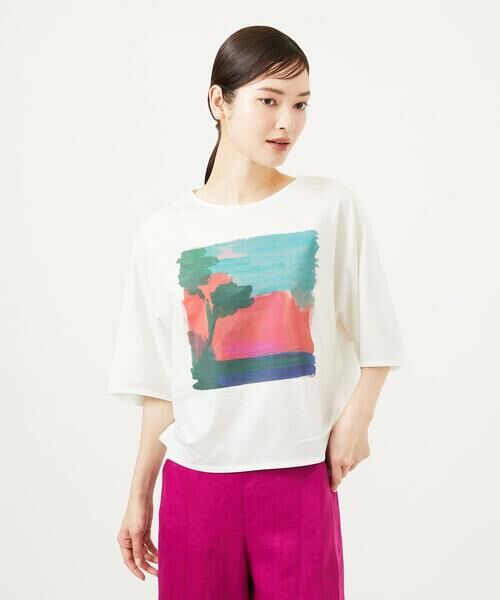 新品同様‼️Sybilla綺麗色のカットソー アシンメトリードレープシアーカットソー(カットソー・Tシャツ