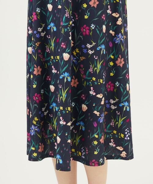 【シビラ】ワンピース　フラワーブーケプリントワンピース　ジャージー　M セール】 フラワーブーケプリントジャージードレス （ロング