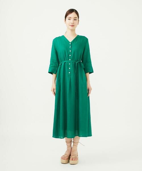 Sybilla / シビラ ロング・マキシ丈ワンピース | リネンローンボタンデザインドレス | 詳細2