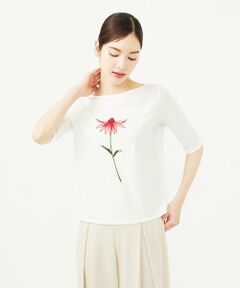 Sybilla / シビラ カットソー | フラワーアップリケカットソー