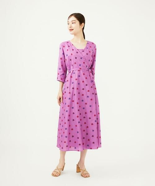 Sybilla / シビラ ロング・マキシ丈ワンピース | アスタリスク刺繍ラップドレス | 詳細1