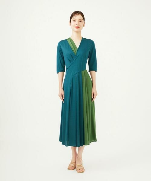 Sybilla / シビラ ロング・マキシ丈ワンピース | アシンメトリーバイカラードレス | 詳細2