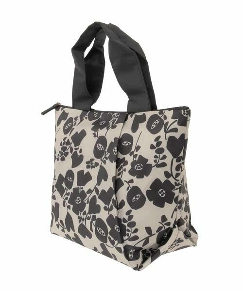 Sybilla / シビラ トートバッグ | 【保冷・保温】モノトーンフラワープリントトートバッグ | 詳細1