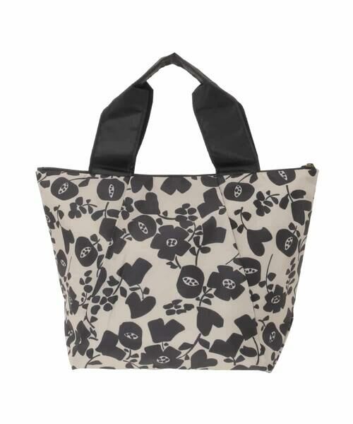 Sybilla / シビラ トートバッグ | 【保冷・保温】モノトーンフラワープリントトートバッグ | 詳細2