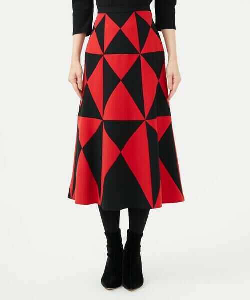 Sybilla / シビラ ロング・マキシ丈スカート | ブラック×レッドパッチワークスカート | 詳細1