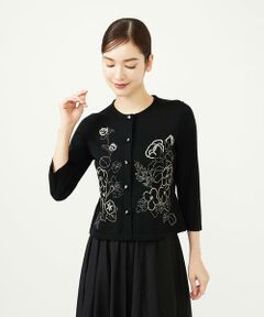 Sybilla / シビラ カーディガン・ボレロ | ステッチフラワー刺繍カーディガン