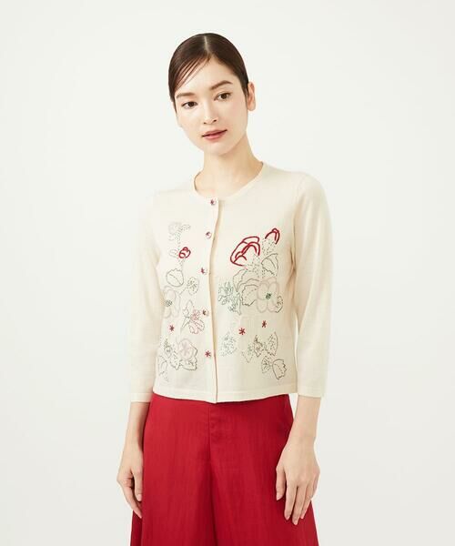 Sybilla / シビラ カーディガン・ボレロ | ステッチフラワー刺繍カーディガン | 詳細1