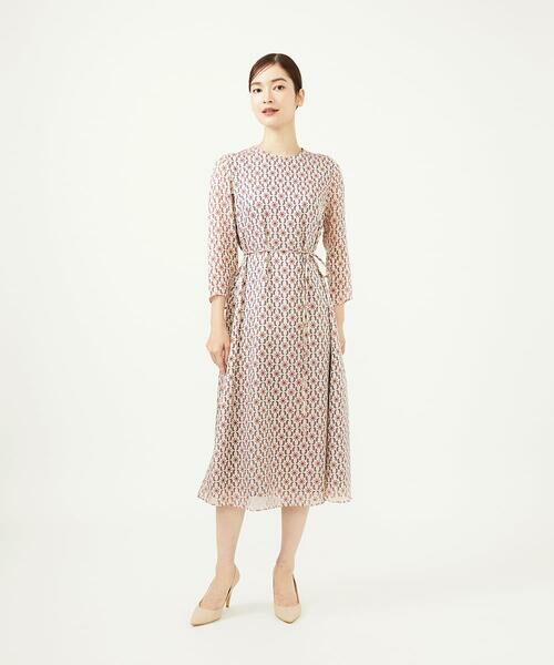 Sybilla/シビラ サテンオパールプリントドレス ベージュ系 SS Sybilla/シビラ サテンオパールプリントドレス ベージュ系 SS