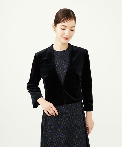 Sybilla / シビラ ノーカラージャケット | トリアセベロアノーカラージャケット | 詳細1