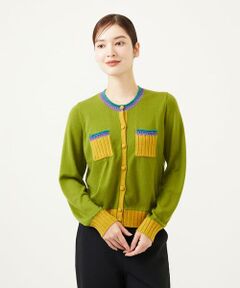 Sybilla / シビラ カーディガン・ボレロ | ポケットデザイン配色カーディガン