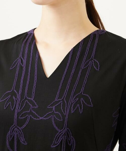 Sybilla / シビラ ロング・マキシ丈ワンピース | リーフ柄コード刺繍ジャージードレス | 詳細5