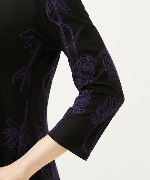 Sybilla / シビラ ロング・マキシ丈ワンピース | リーフ柄コード刺繍ジャージードレス | 詳細7