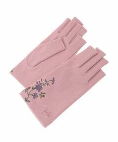 Sybilla / シビラ 手袋 | 【日本製】フィンガーレスフラワー刺繍グローブ