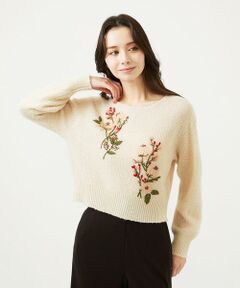 Sybilla / シビラ ニット・セーター | ポピーブーケ刺繍ニット
