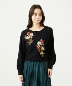 Sybilla / シビラ ニット・セーター | ポピーブーケ刺繍ニット
