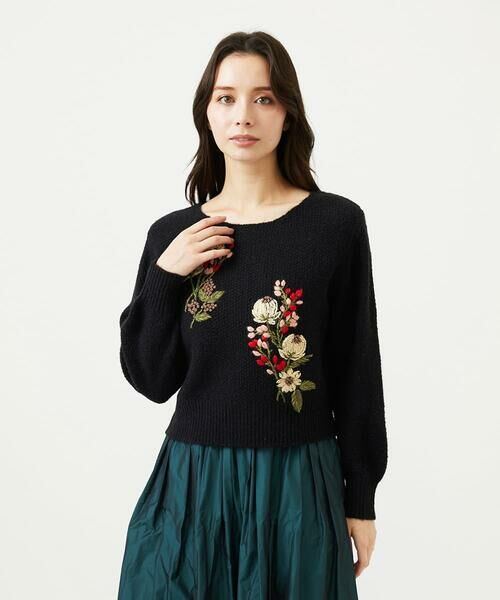 Sybilla / シビラ ニット・セーター | ポピーブーケ刺繍ニット | 詳細4