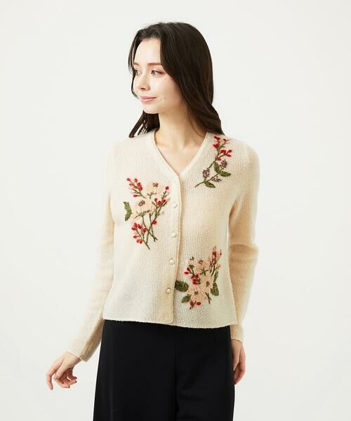 Sybilla / シビラ カーディガン・ボレロ | ポピーブーケ刺繍カーディガン | 詳細1