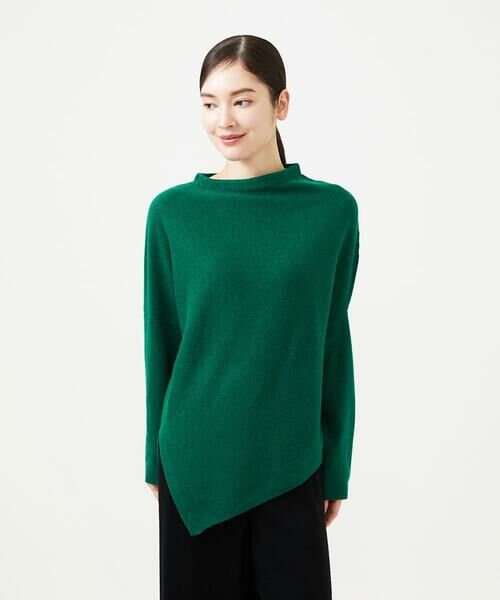 Sybilla / シビラ ニット・セーター | アシンメトリーハイネックニット（グリーン）