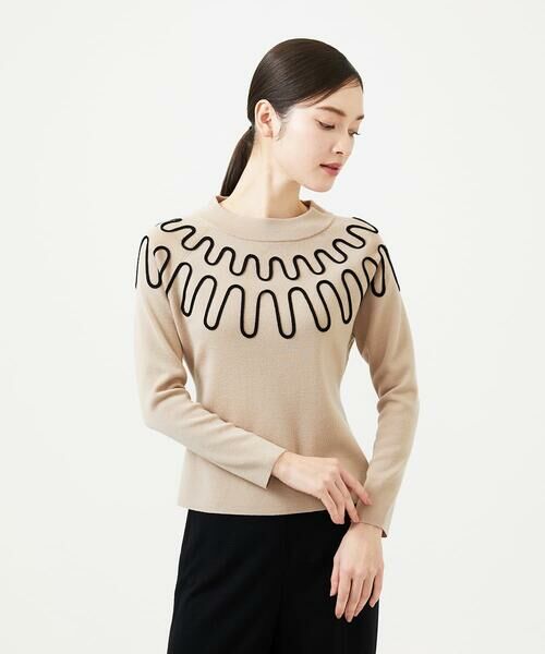 Sybilla / シビラ ニット・セーター | バイカラーコード刺繍ニット | 詳細1