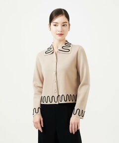 Sybilla / シビラ カーディガン・ボレロ | バイカラーコード刺繍カーディガン