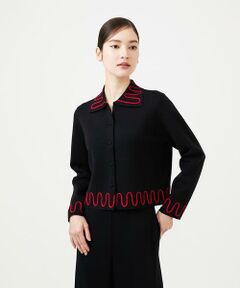 Sybilla / シビラ カーディガン・ボレロ | バイカラーコード刺繍カーディガン