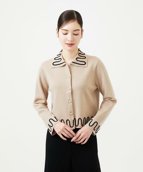 Sybilla / シビラ カーディガン・ボレロ | バイカラーコード刺繍カーディガン | 詳細1