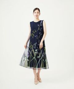 Sybilla / シビラ ドレス | リーフ刺繍チュールドレス