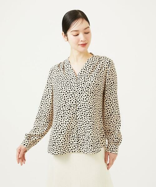 Sybilla / シビラ シャツ・ブラウス | ランダムドットプリントブラウス（ベージュ×ブラック）
