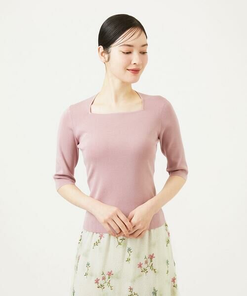 Sybilla / シビラ ニット・セーター | スクエアネックニット（ピンク）