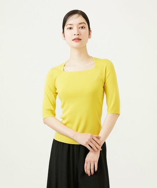 Sybilla / シビラ ニット・セーター | スクエアネックニット（イエロー）