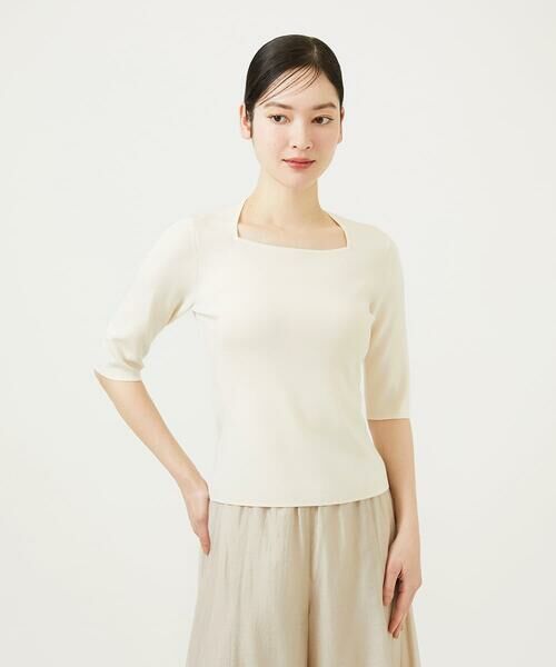 Sybilla / シビラ ニット・セーター | スクエアネックニット（アイボリー）