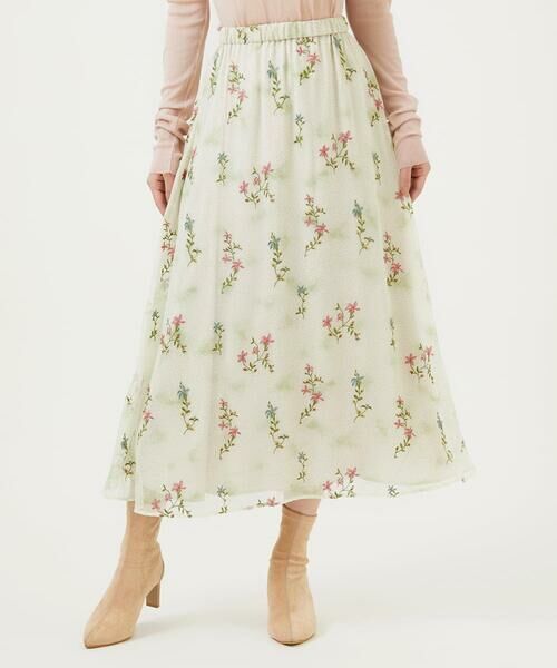 Sybilla / シビラ ロング・マキシ丈スカート | ドットフラワー刺繍スカート | 詳細1