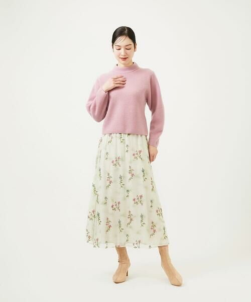 Sybilla / シビラ ロング・マキシ丈スカート | ドットフラワー刺繍スカート | 詳細3