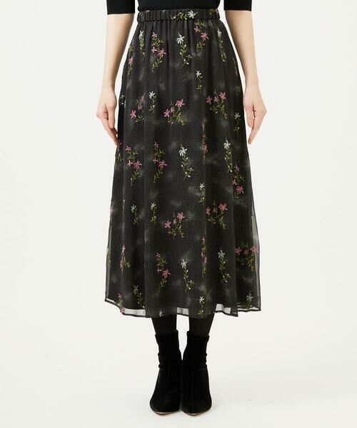 Sybilla / シビラ ロング・マキシ丈スカート | ドットフラワー刺繍スカート | 詳細6
