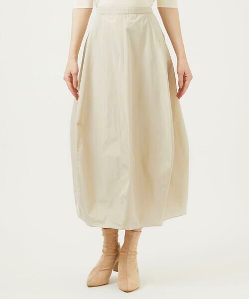 Sybilla / シビラ ロング・マキシ丈スカート | シルキータフタコクーンスカート（ライトベージュ）