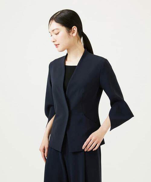 Sybilla / シビラ ノーカラージャケット | スリットスリーブジャケット（ネイビー）