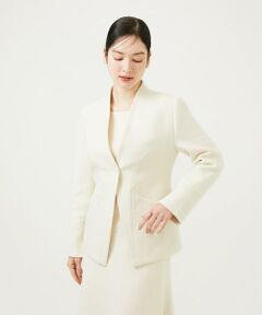 Sybilla / シビラ ノーカラージャケット | ストレッチブークレージャケット