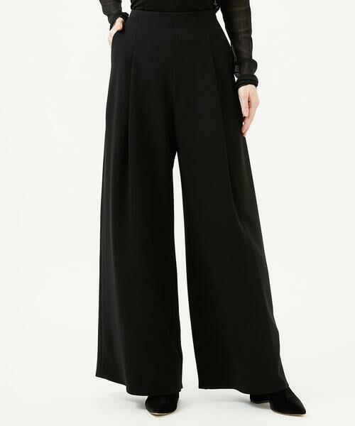 Sybilla / シビラ その他パンツ | フロントタックワイドパンツ（ブラック）